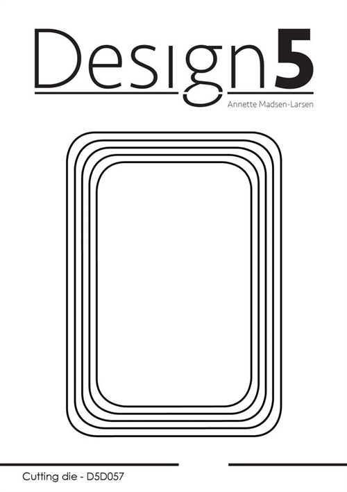 Design 5 dies Rectangel - Rounded corner Største: 7,4x10,5cm